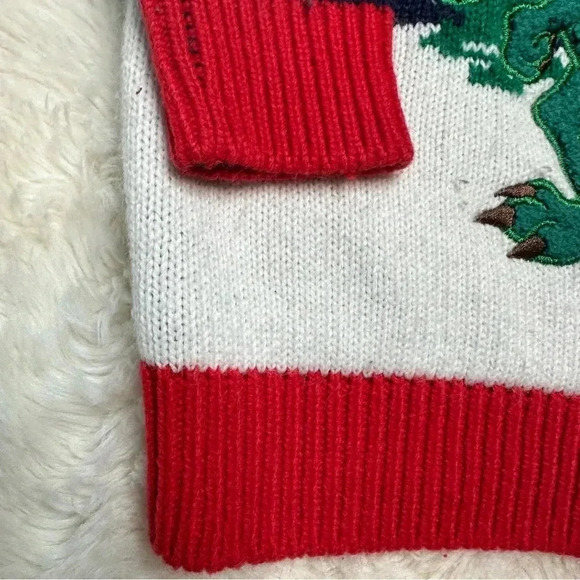 Christmas Santa  Dinosaur Sweater Blue/Green/Red/White Size 6 - Picture 6 of 16